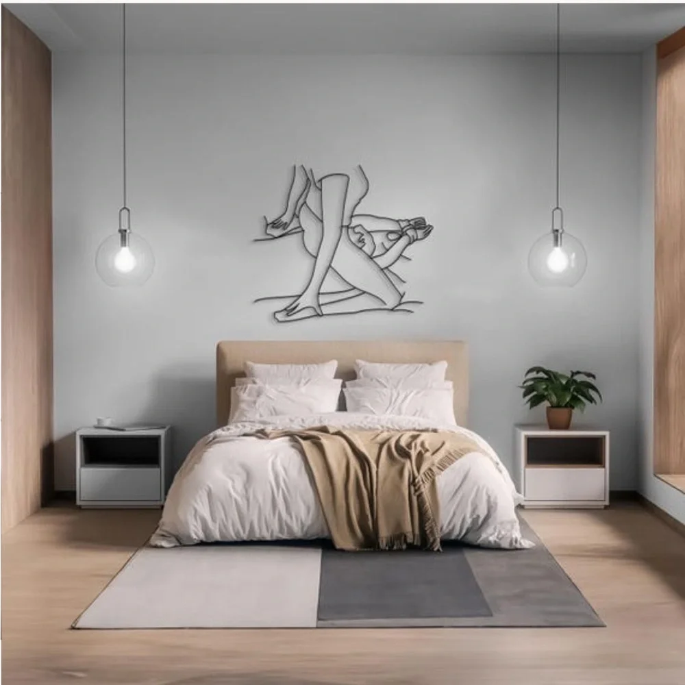 Brand New Large 23” Black Metal Wall Art Bedroom Decor 50 Shades of Grey